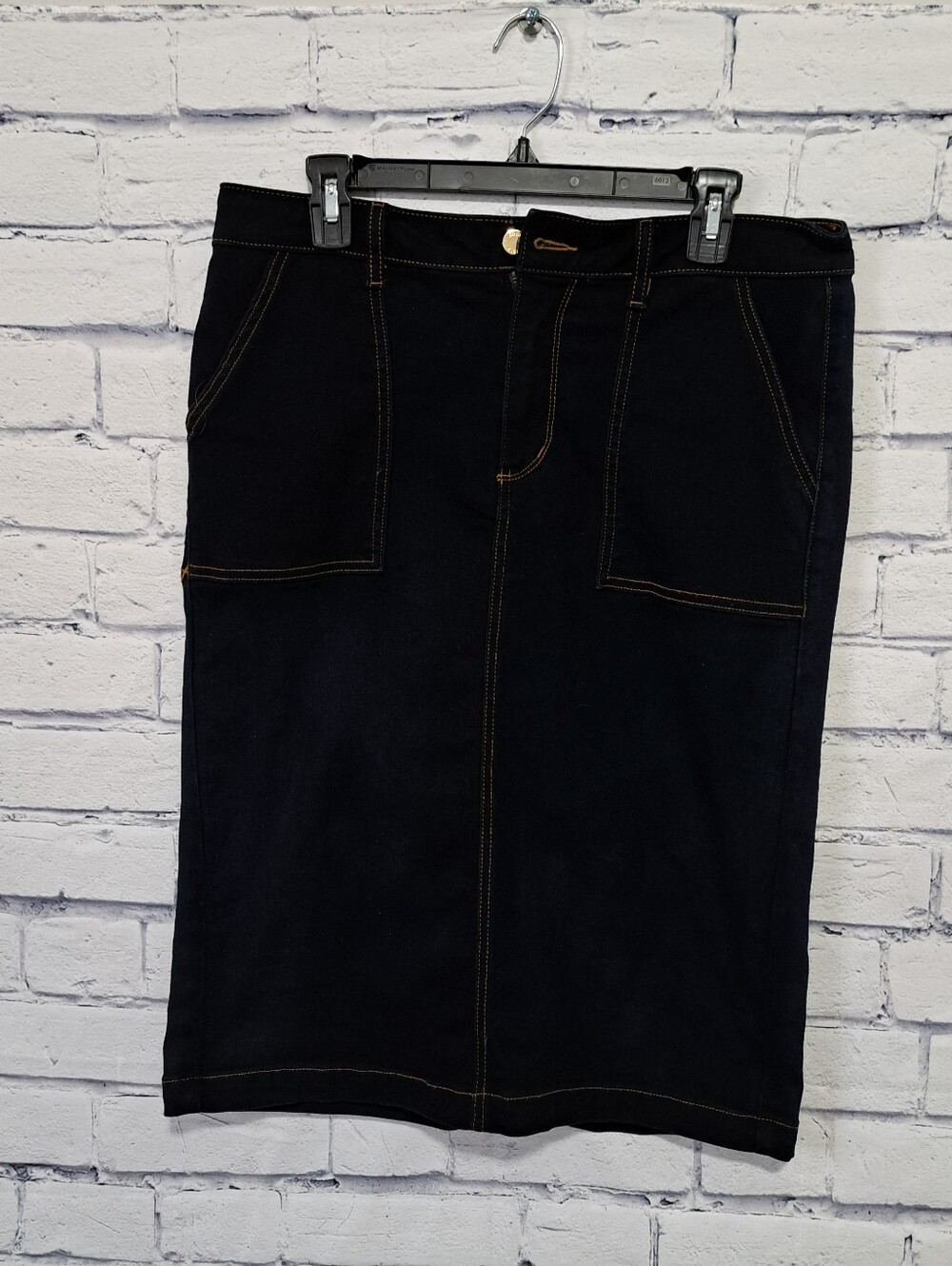 ANNE KLEIN Midi Denim Skirt Size 8